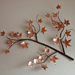 Autumn Sweetgum Branch - Copper Metal Art Sculpture by Gary Regner