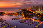Waikiki Marina - Honolulu at Sunset by Gary Regner